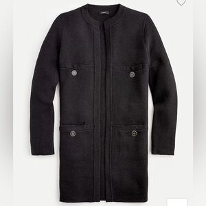 J. Crew Front pocket alpaca blend knit Jacket Black size small sweater coatigan